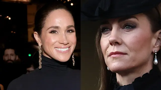 Kate Middleton versus Meghan Markle, Sama-sama Busana Serba Hitam tapi Beda Vibe