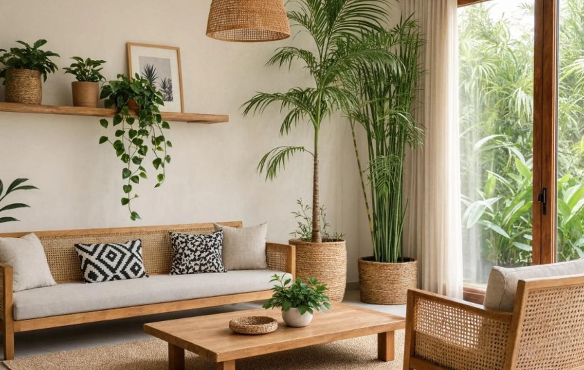 Kombinasi Tanaman Indoor yang Membuat Ruang Tamu Terasa Lebih Segar dan Estetik (AI Generated)