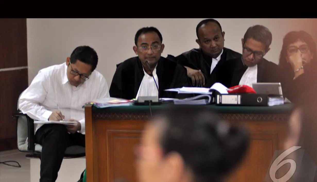 Salah satu saksi yang ditunggu kesaksiannya adalah Nazarudin. Tapi menurut Anas kesaksian Nazar tak ada artinya Jakarta, Kamis (14/8/2014) (Liputan6.com/Miftahul Hayat)