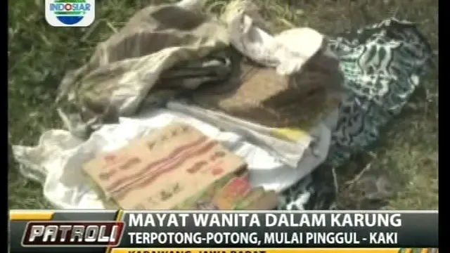 Mayat Wanita Dalam Karung, Terpotong-potong, Mulai Pinggul - Kaki