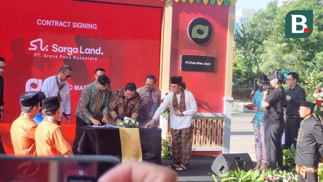 Penandatanganan perjanjian kerja sama antara Sarga Land melalui PT Arena Pacu Nusantara bersama dengan PT Pulo Mas Jaya di Jakarta International Equistrian Park Pulo Mas