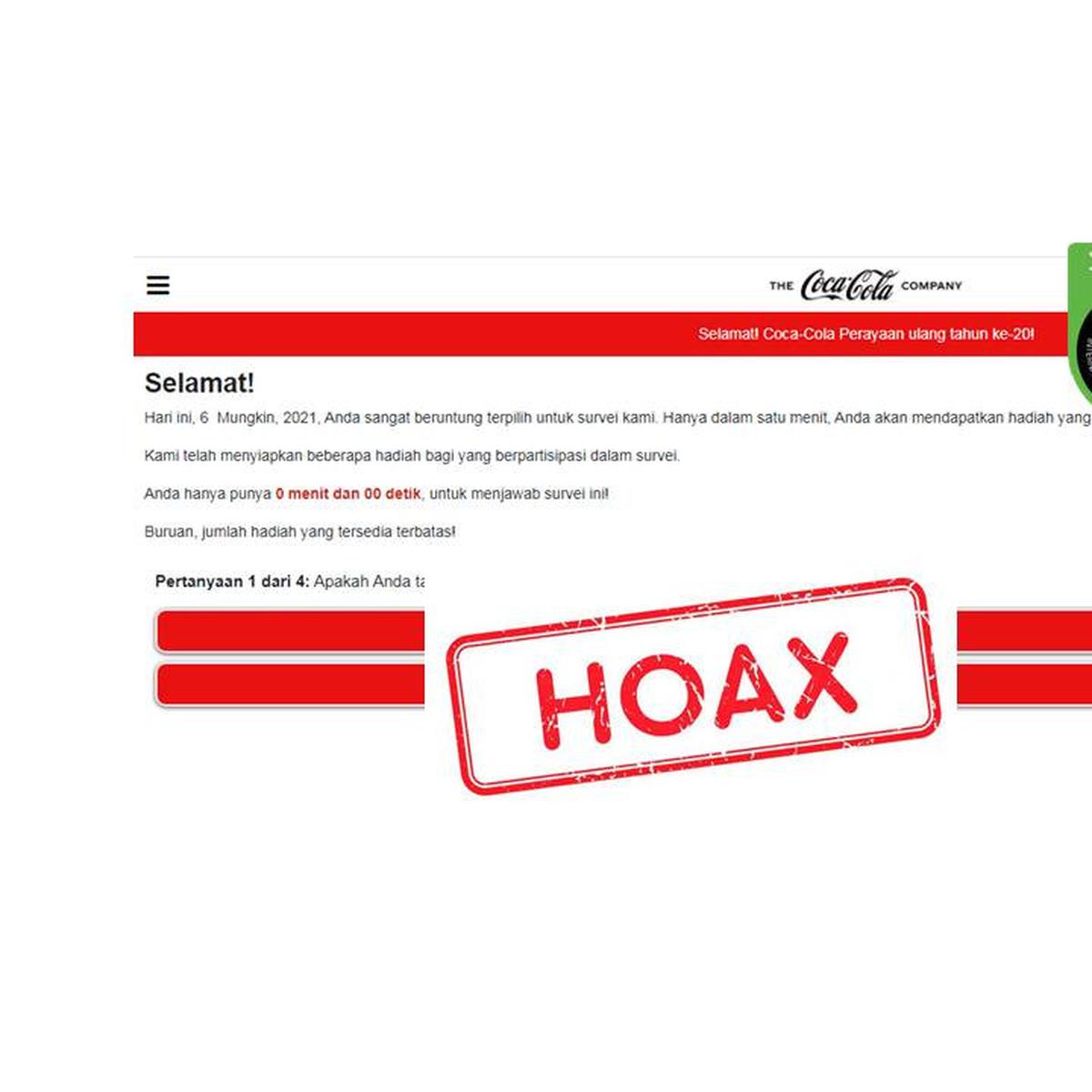 Cek Fakta Hoaks Pesan Berantai Coca Cola Adakan Survei Berhadiah Cek Fakta Liputan6 Com