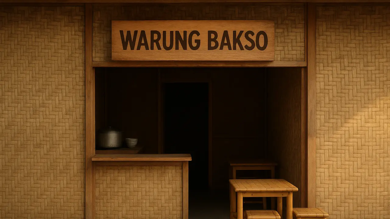Desain warung bakso dari bambu (Foto: ChatGPT)