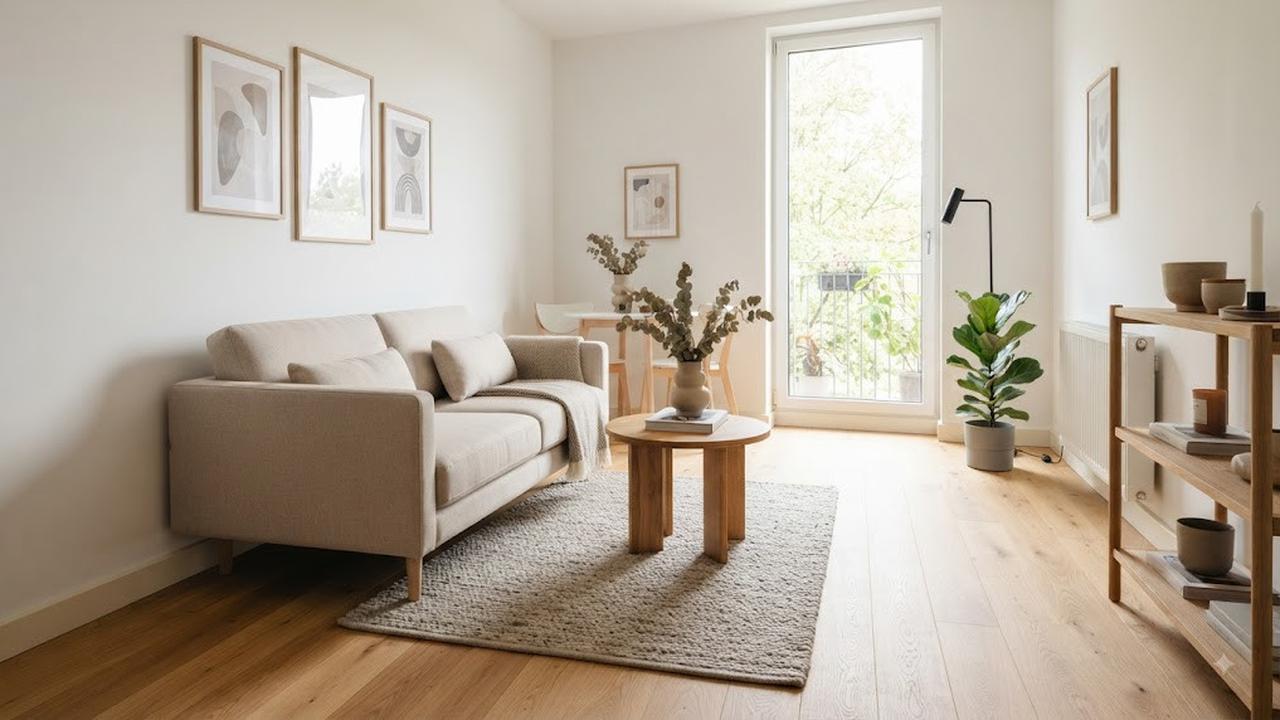 Ruangan dengan Sofa Menempel Dinding