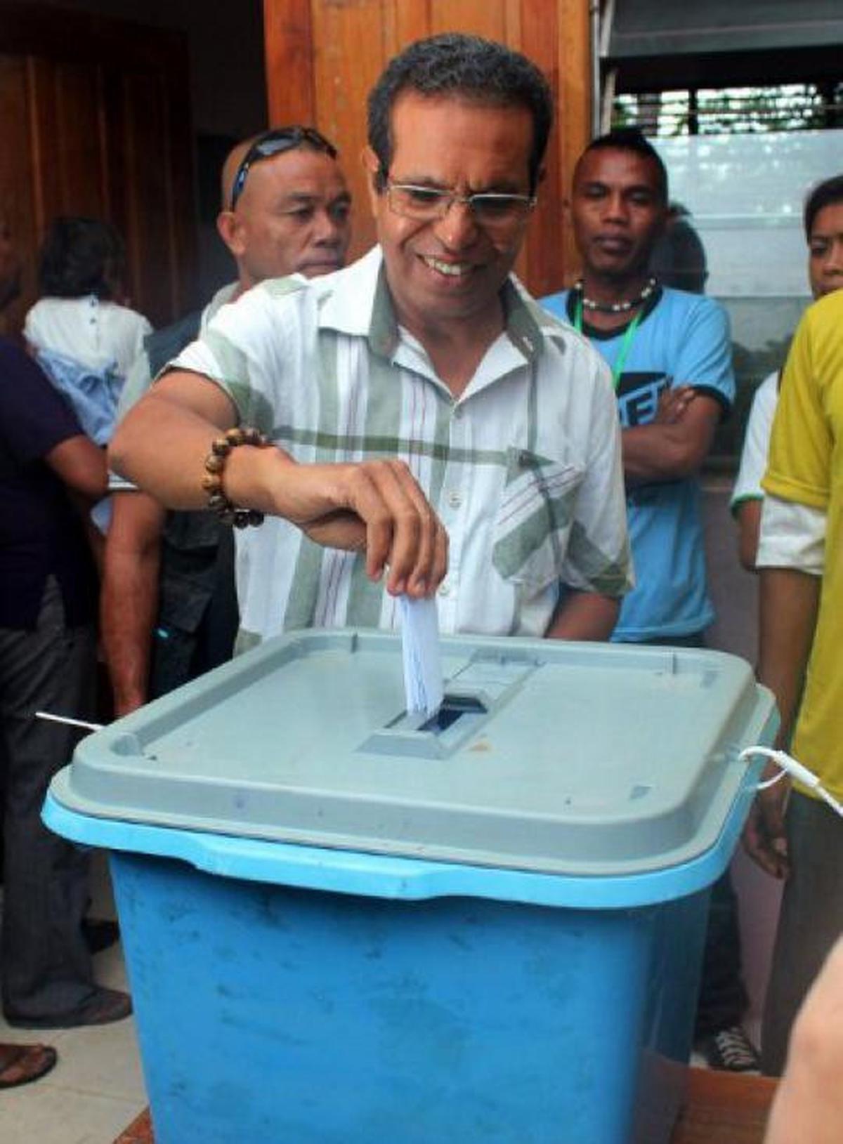 Xanana nyoblos di Pilpres Timor Leste