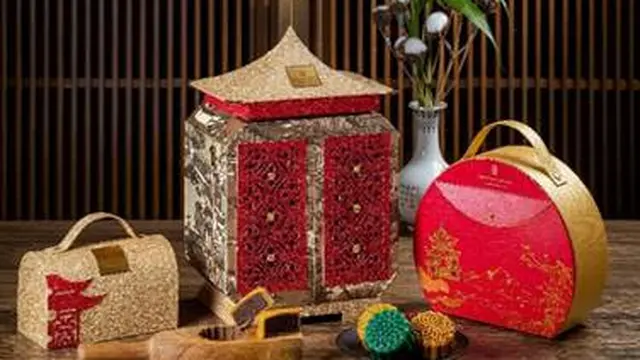 Foto packaging hampers mooncake