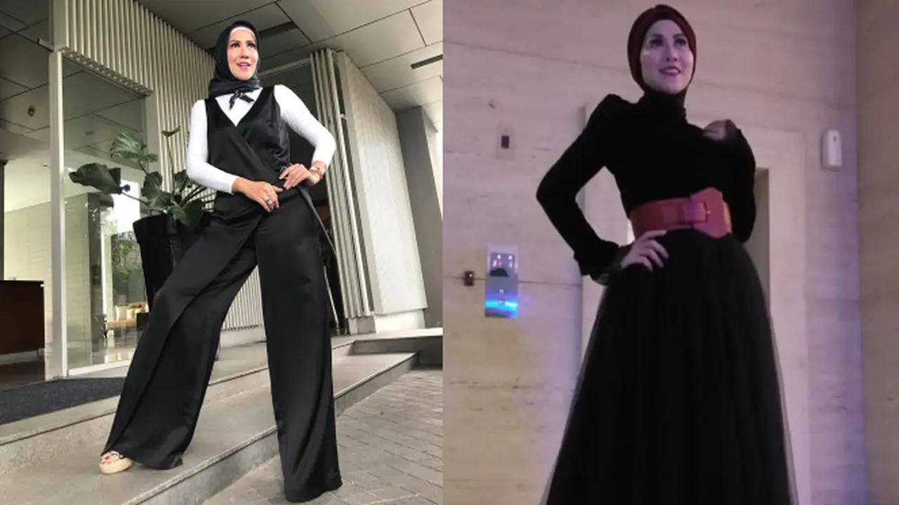 Gaya Kasual Venna Melinda Pakai Baju Bernuansa Hitam, Tampil Modis