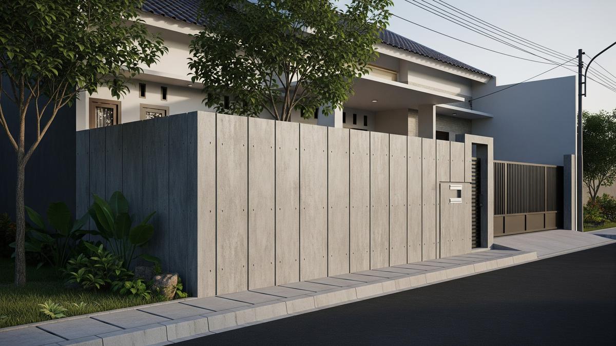 10 Model Pagar Beton Minimalis dengan Desain Tinggi yang Privat dan Aman 2026