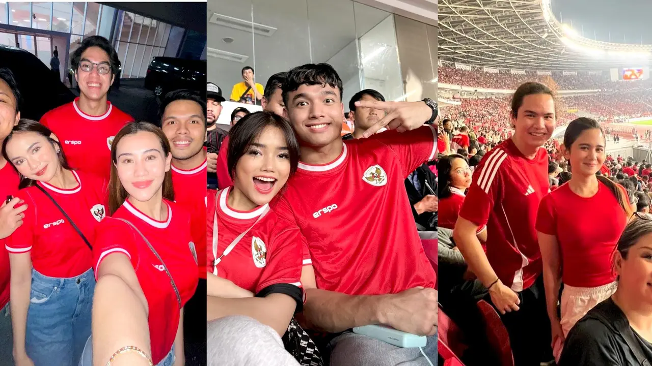 6 Gaya Seleb Nonton Pertandingan Timnas Indonesia Vs Filipina di GBK, El Rumi, Fadly Faisal-Fuji, hingga Thariq-Aaliyah Massaid