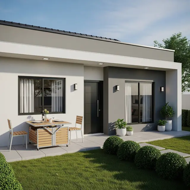 Desain Rumah Kecil 5x9 dengan Ruang Multifungsi untuk Pasangan Kerja