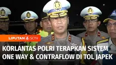 Sejak tadi malam, Korlantas Polri memberlakukan lalu lintas sistem satu arah dari kilometer 72 hingga kilometer 414, Kalikangkung. Sistem lalu lintas satu arah ini diharapkan mampu mengurai kepadatan kendaraan.