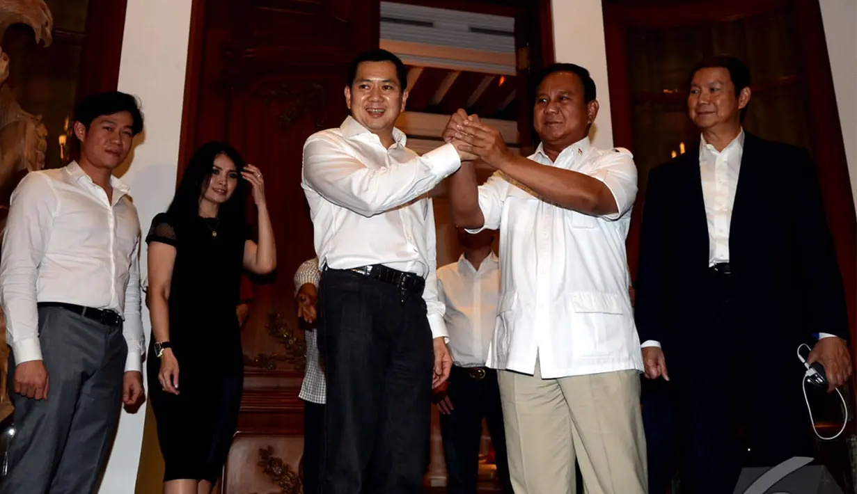 Menurut Prabowo, Hary Tanoe bukan hanya seorang pengusaha sukses, tetapi juga tokoh yang memiliki visi kebangsaan mumpuni, Jakarta Selatan, Kamis (22/5/2014) (Liputan6.com/Johan Tallo)