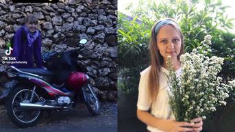 Viral Bule Rusia Keliling Jawa Pakai Motor Bebek, Gayanya Bak Warga Lokal