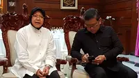 Jelang pengumuman Pasangan Calon Pemilihan Gubernur Jawa Timur 15 Oktober 2017, Sekretaris Jenderal PDIP Hasto Kristyanto bertemu dengan Wali Kota Surabaya Tri Rismarini (Istimewa)