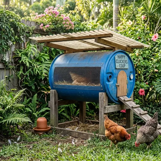 Cara Membuat Kandang Ayam Mini dari Drum Plastik Bekas