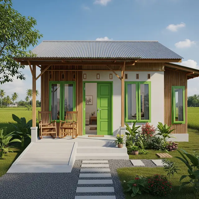 Rumah Sederhana Rp50 Jutaan di Desa yang Nyaman untuk Orang Tua Pengguna Tongkat