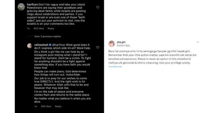 Warganet Mendorong Raline Shah untuk Ambil Sikap dan Tidak Abu-Abu dalam Menyikapi Serangan Israel ke Palestina (instagram.com/ralineshah)