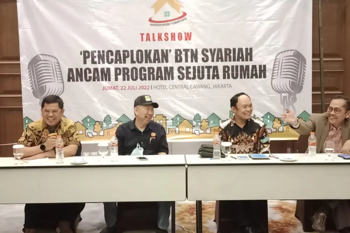 Talkshow bertajuk “Pencaplokan” BTN Syariah Ancam Program Sejuta Rumah yang diadakan Kornas-Pera di Jakarta, Jumat (22/7/2022).