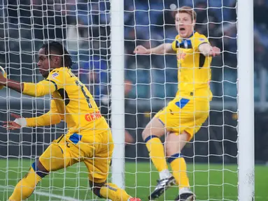 Atalanta berhasil mencuri poin kala bertandang ke markas Lazio pada matchday 18 Serie A 2024/25 di Stadion Olimpico, Minggu, (29/12/2024). (AP Photo/Alessandra Tarantino)