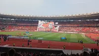 Tifo Raksasa Jakmania Temani Perjungan Persija Hadapi Persib di SUGBK