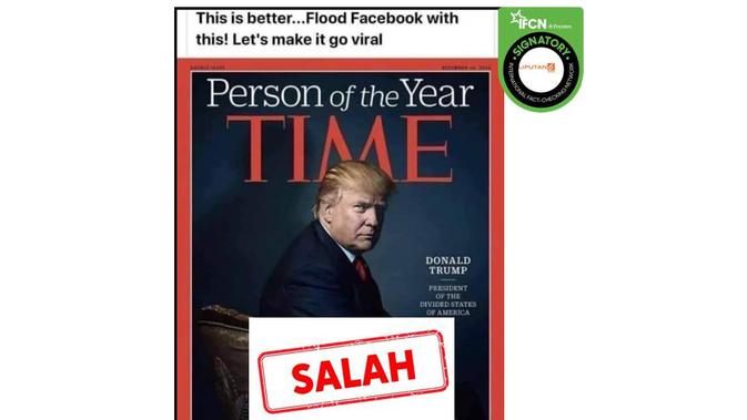 Cek Fakta Donald Trump jadi person of the year majalah Time.
