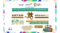 PT Aneka Tambang Tbk menggelar ‘Gold Run 5.0’ di Parkir Timur Taman Mini Indonesia Indah (TMII) Sabtu, (7/7/2018).