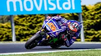 Pebalap Movistar Yamaha, Maverick Vinales, menempati peringkat kelima secara keseluruhan pada hari pertama sesi latihan bebas MotoGP Australia, Jumat (20/10/2017). (Yamaha MotoGP)