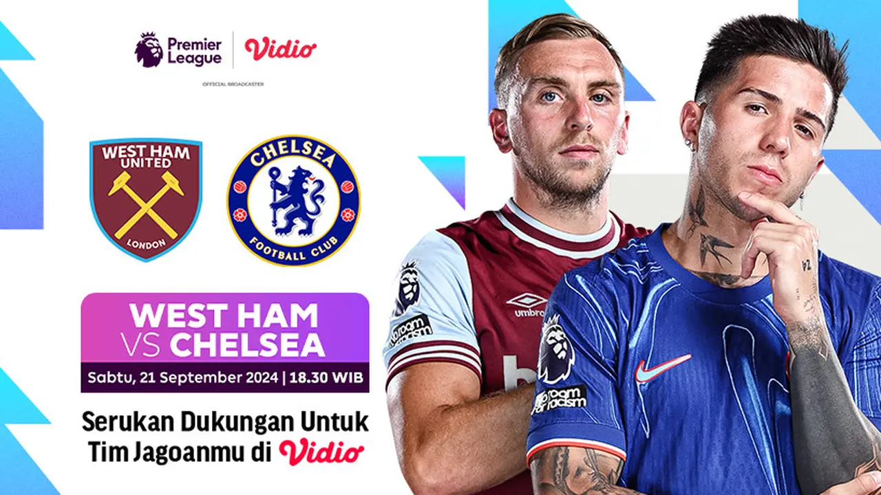 West Ham vs Chelsea di Vidio