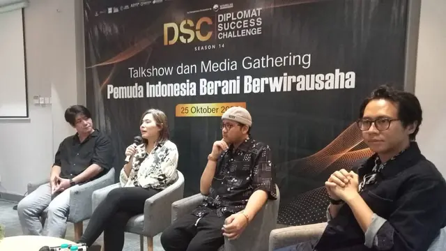 Acara Talkshow dan Media Gathering “Pemuda Indonesia Berani Berwirausaha” yang merupakan rangkaian acara dari Diplomat Success Challenge Season 14 di Jakarta, Rabu (25/10/2023). (Dok DSC)