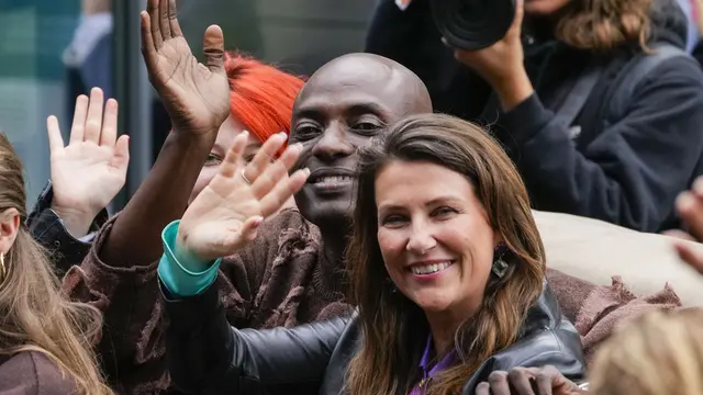 Putri Norwegia Martha Louise and Durek Verrett (Cornelius Poppe/NTB via AP)