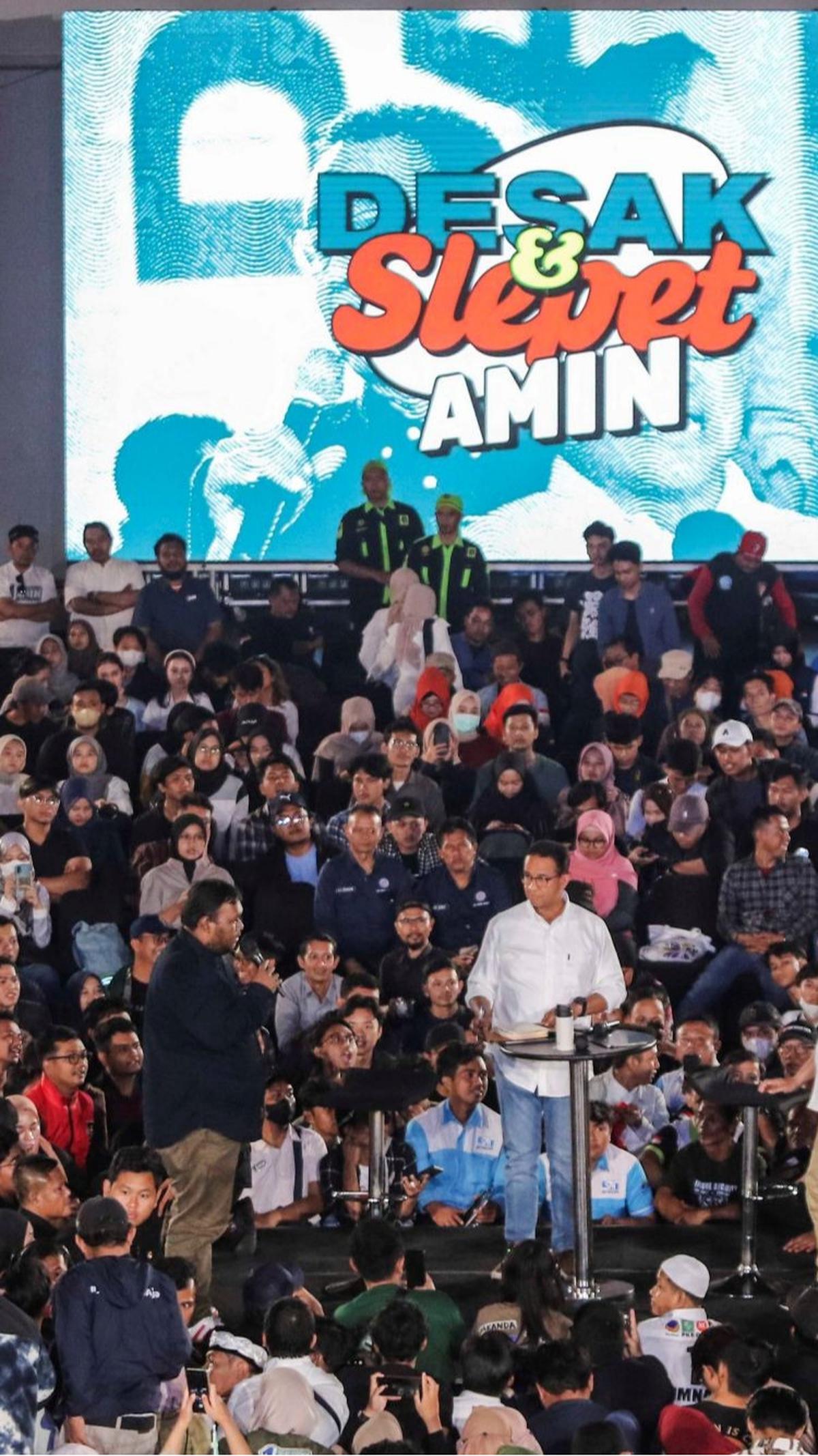 Mereka berorasi menyuarakan dukungan dan harapan agar bisa terealisasi jika Anies Baswedan terpilih presiden.<br>(Foto Liputan6.com / Angga Yuniar)<br>