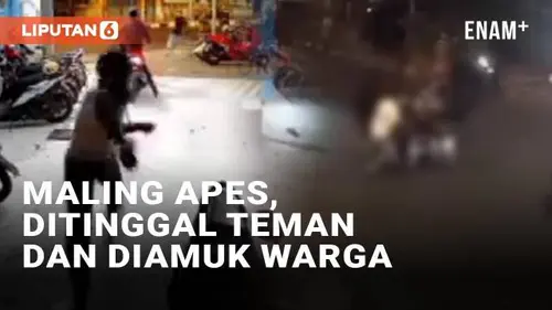 VIDEO: Viral Maling Motor Apes, Ditinggal Teman Hingga Diamuk Warga di Gresik