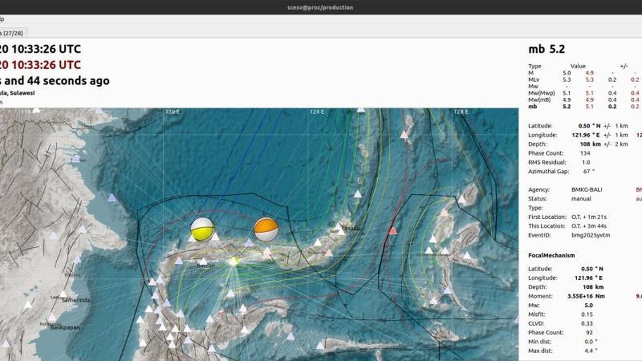 BMKG Pastikan Gempa M 5,2 di Pohuwato Gorontalo Tidak Picu Tsunami