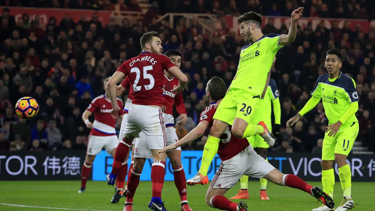 Gawang Middlesbrough dijebol Liverpool pada laga Liga Inggris, Desember 2016. Middlesbrough menjadi salah satu tim paling membosankan sepanjang sejarah Liga Inggris.