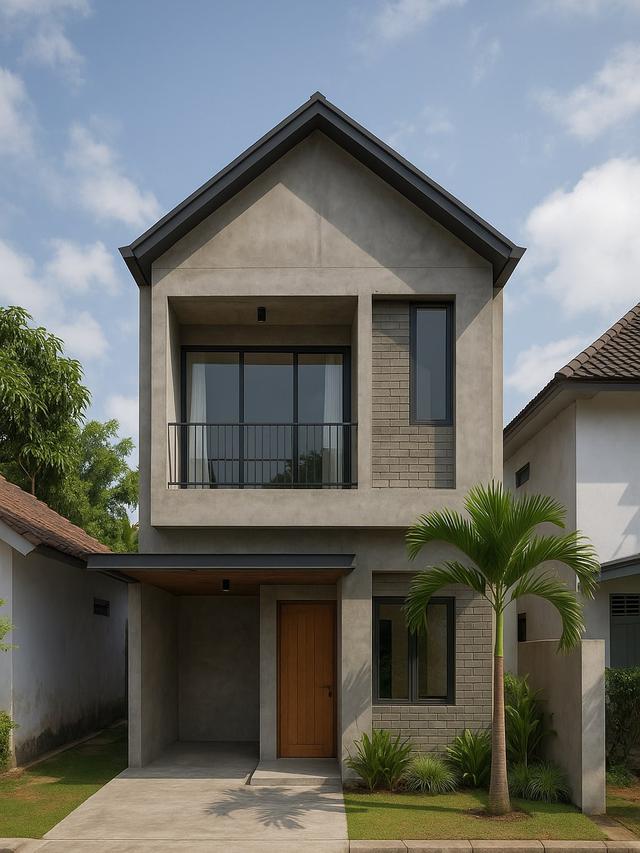 Inspirasi model rumah industrial untuk lahan sempit (AI)