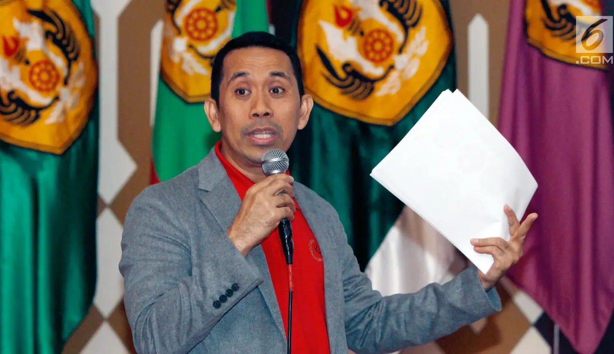 Presidium Majelis Nasional KAHMI Kamrusammad saat menjadi pembicara Peluncuran Gerakan 15.000 Wirausaha HMI di, Jawa Barat, Selasa (22/5). Pada sambutannya, 750.000 anggota HMI yang aktif siap dicetak menjadi wirausaha baru. (Liputan6.com/HO/Bon)