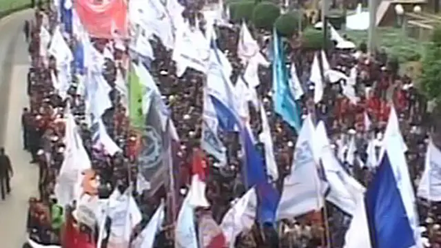 Imbas Demo Buruh di Jalan Thamrin, Transjakarta Tak Bisa Melintas