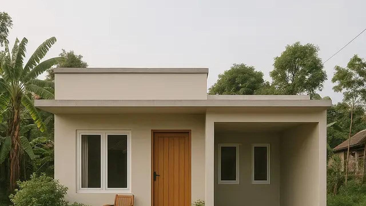 7 Gambar Rumah Sederhana Ukuran 6x9 di Kampung dengan Atap Datar