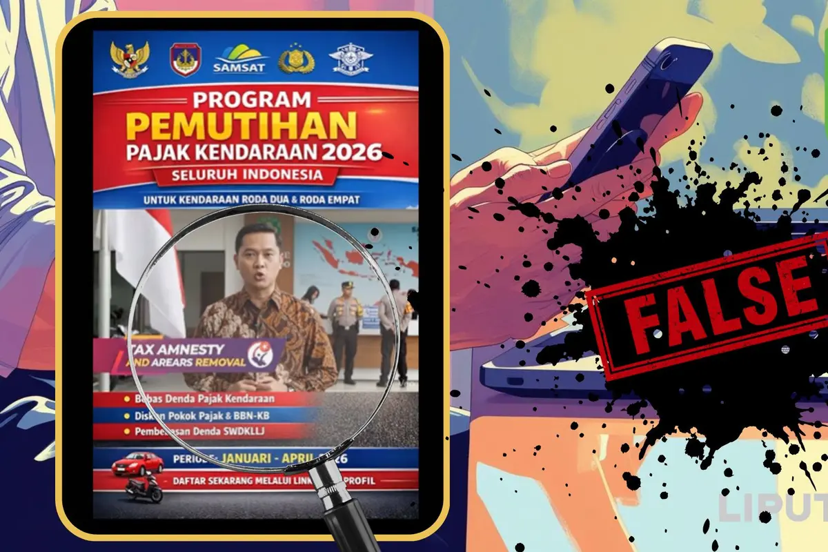 Link pemutihan pajak kendaraan periode Januari-April 2026 terbukti hoaks