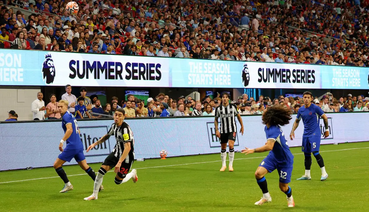 Chelsea dan Newcastle United bermain imbang 1-1 pada lanjutan Premier League Summer Series 2023. (Kevin C. Cox/Getty Images for Premier League/AFP)