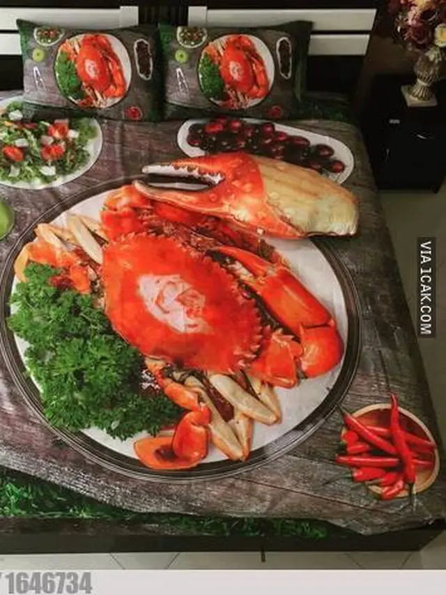 6 Motif Sprei Tema Seafood Ini Unik, Bikin Lapar Sebelum Tidur