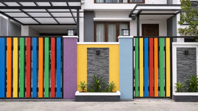 Pagar Kombinasi Banyak Warna