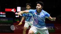 Apriyani Rahayu/Siti Fadia Silva beraksi di babak 32 besar Indonesia Masters 2023 di Istora, Jakarta, Rabu (25/1/2023). (Bola.com/Bagaskara Lazuardi)