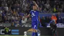 Striker asal Inggris berusia 37 tahun kelahiran 11 Januari 1987, Jamie Vardy menahbiskan diri menjadi pemain tertua di Premier League musim 2024/2025 yang tengah menjalani musim ke-10 bareng Leicester City sebagai satu-satunya klub yang dibelanya di Premier League. Hingga kini ia telah bermain dalam 309 laga di Premier League dengan torehan 137 gol dan 45 assist. (AP Photo/Rui Vieira)