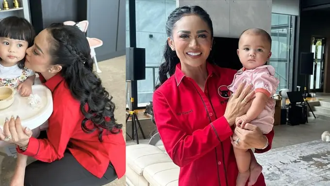 Potret Kris Dayanti saat bersama Ameena dan Azura (Sumber: Instagram/@krisdayantilemos)