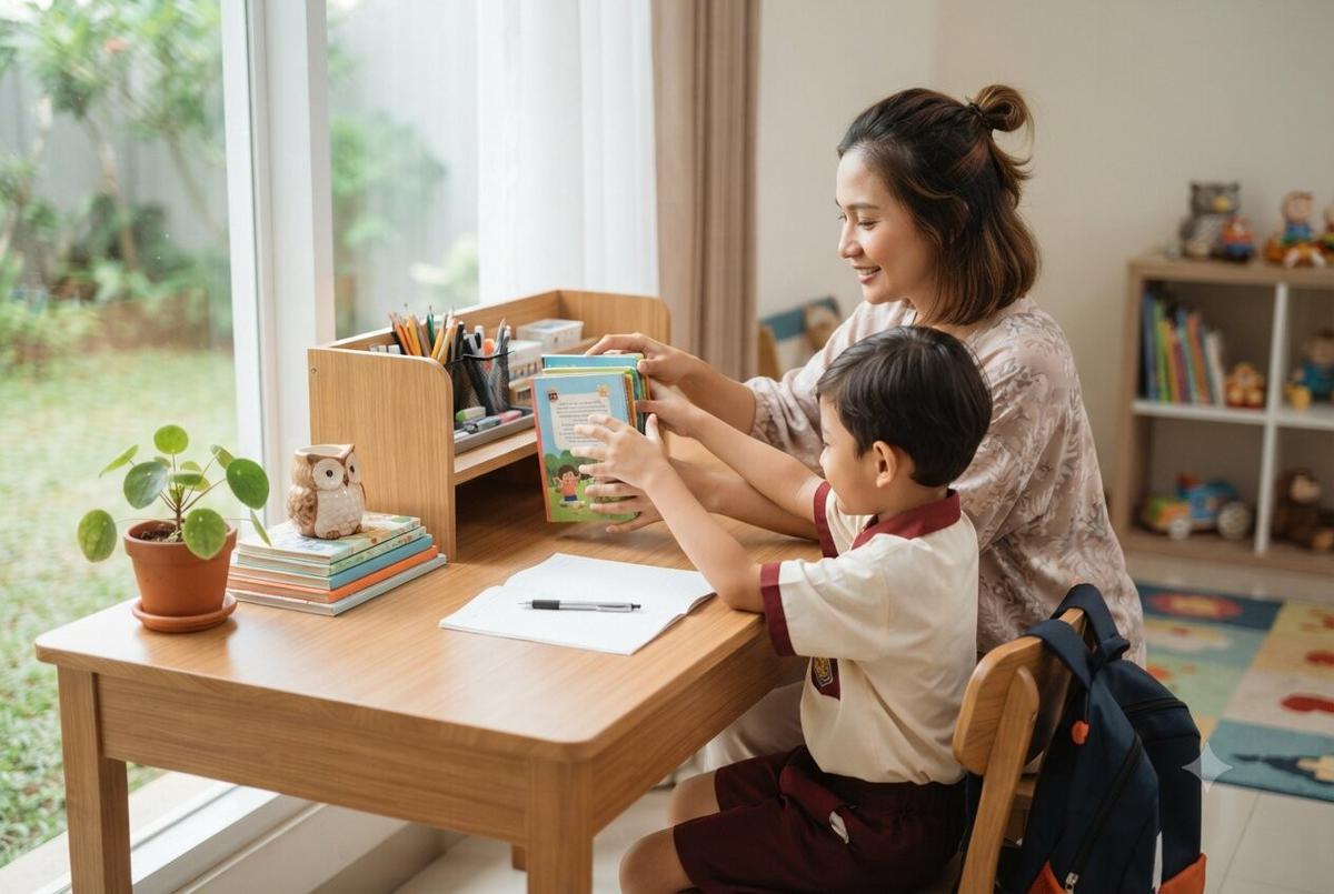 Cara Menata Buku di Meja Belajar Anak agar Menarik dan Rapi