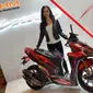 Modifikasi Honda Vario 150 dengan konsep Exclusive Sporty dipamerkan saat peluncuran all new Vario 150 dan 125 di Hotel Holiday Inn Kemayoran, Jakarta, Senin (16/4/2018)