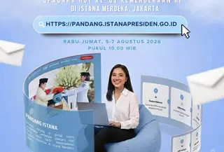 Kementerian Sekretariat Negara (Kemensetneg) resmi membuka pendaftaran undangan upacara peringatan HUT ke-81 Kemerdekaan RI bagi masyarakat umum di Istana Merdeka, Jakarta, pada 17 Agustus 2026. (Foto: Instagram @kemensetneg.ri)