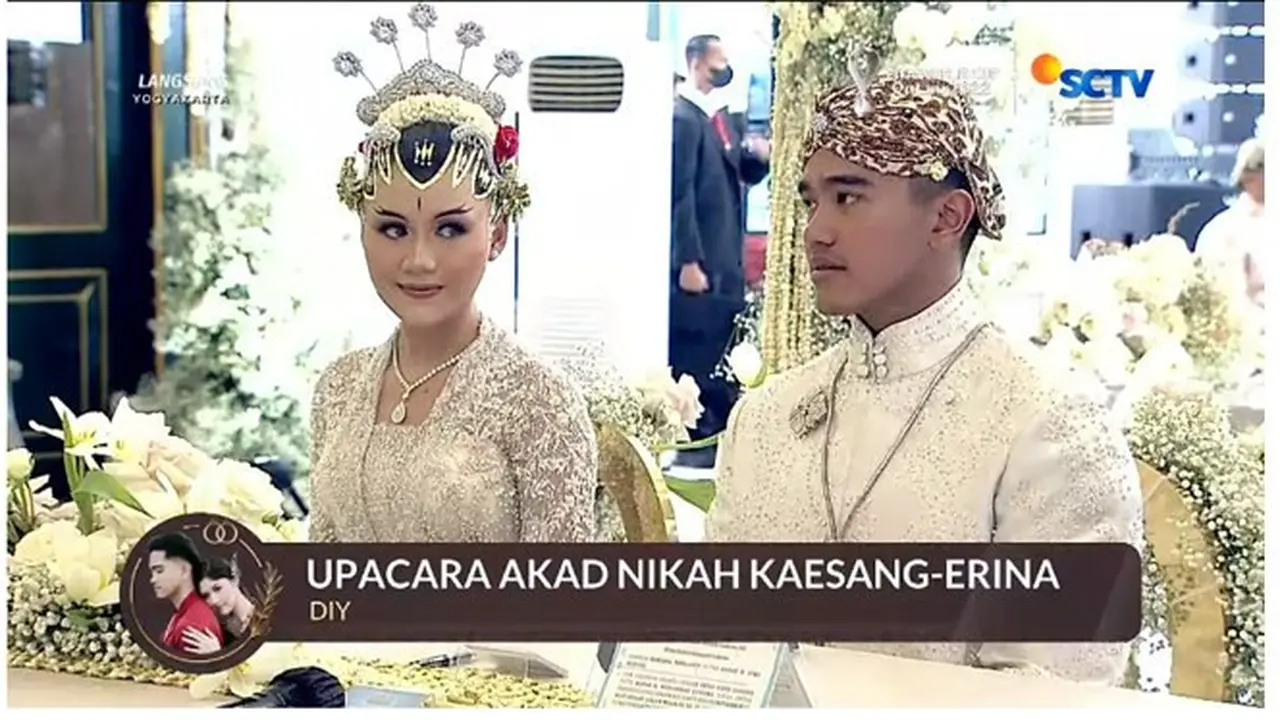 12 Momen Detik-Detik Akad Nikah Kaesang Pangarep dan Erina Gudono, Usung Mataram Islam
