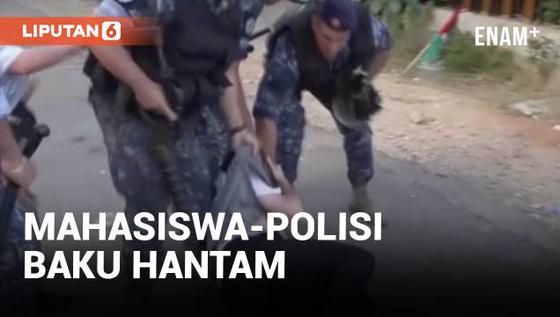 VIDEO: Mahasiswa-Polisi Bentrok Depan Kedutaan Mesir di Beirut